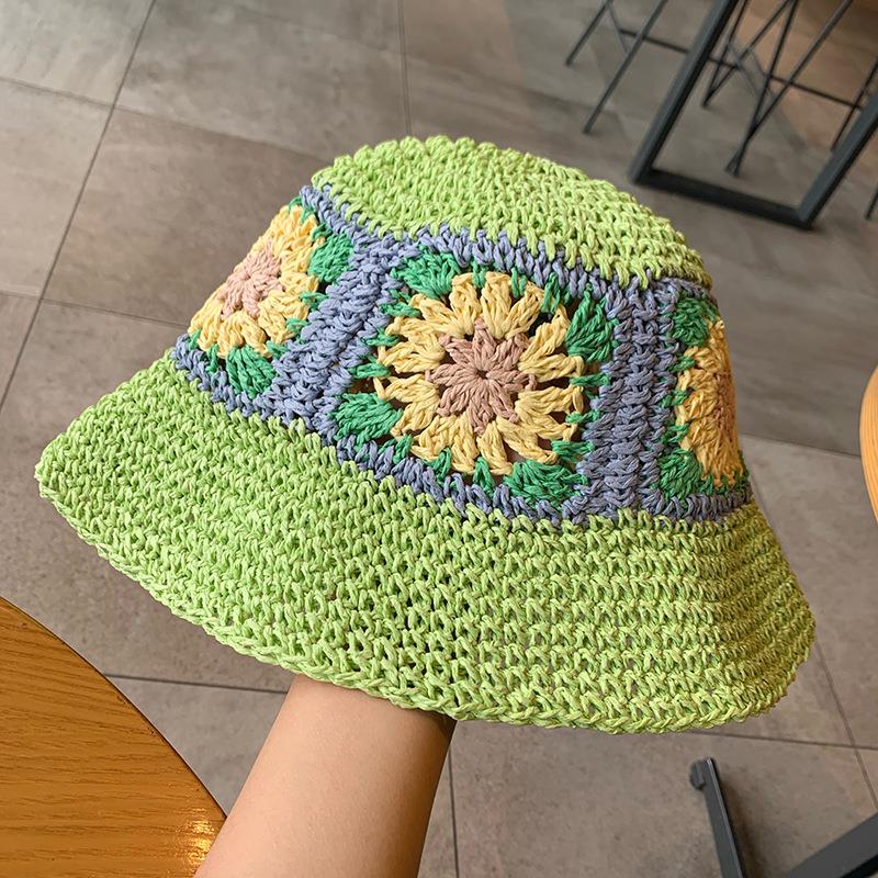 

Женская Солнечная Пляжная Крючком Цветы Шляпа Шляпа Рыбака Туризм Женский Отпуск Бумажная Соломенная Шляпа Ведро 56-58cm adult