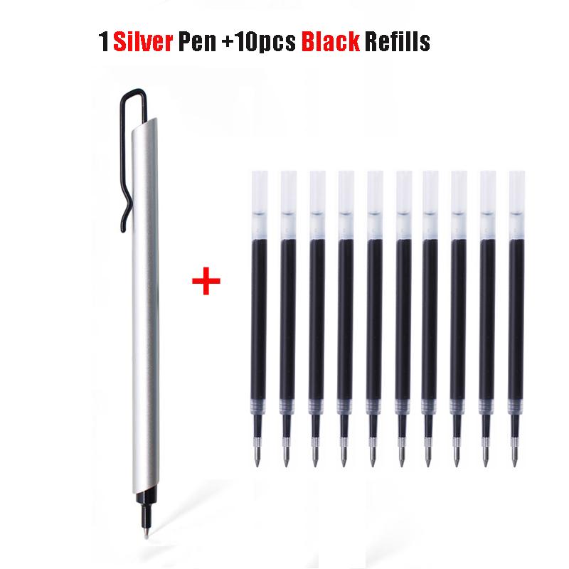 Kaco Metal Gel Pen 0.5MM Black Ink Refills Luxury Ballpoint Pens Business Signature Stylos Pen Holder Design Stationery Supplies