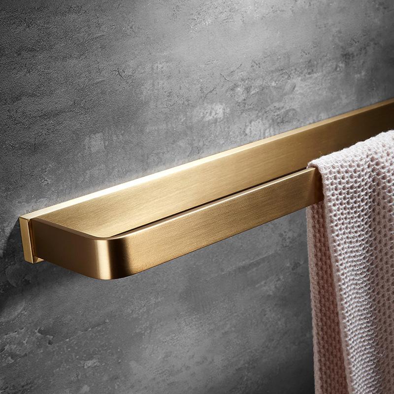 Brushed Gold Brass Bathroom Towel Ring Wall-mounted Shower Towel Rack Chrome/Black Toilet Towel Bar Bathroom Hardware Pendant