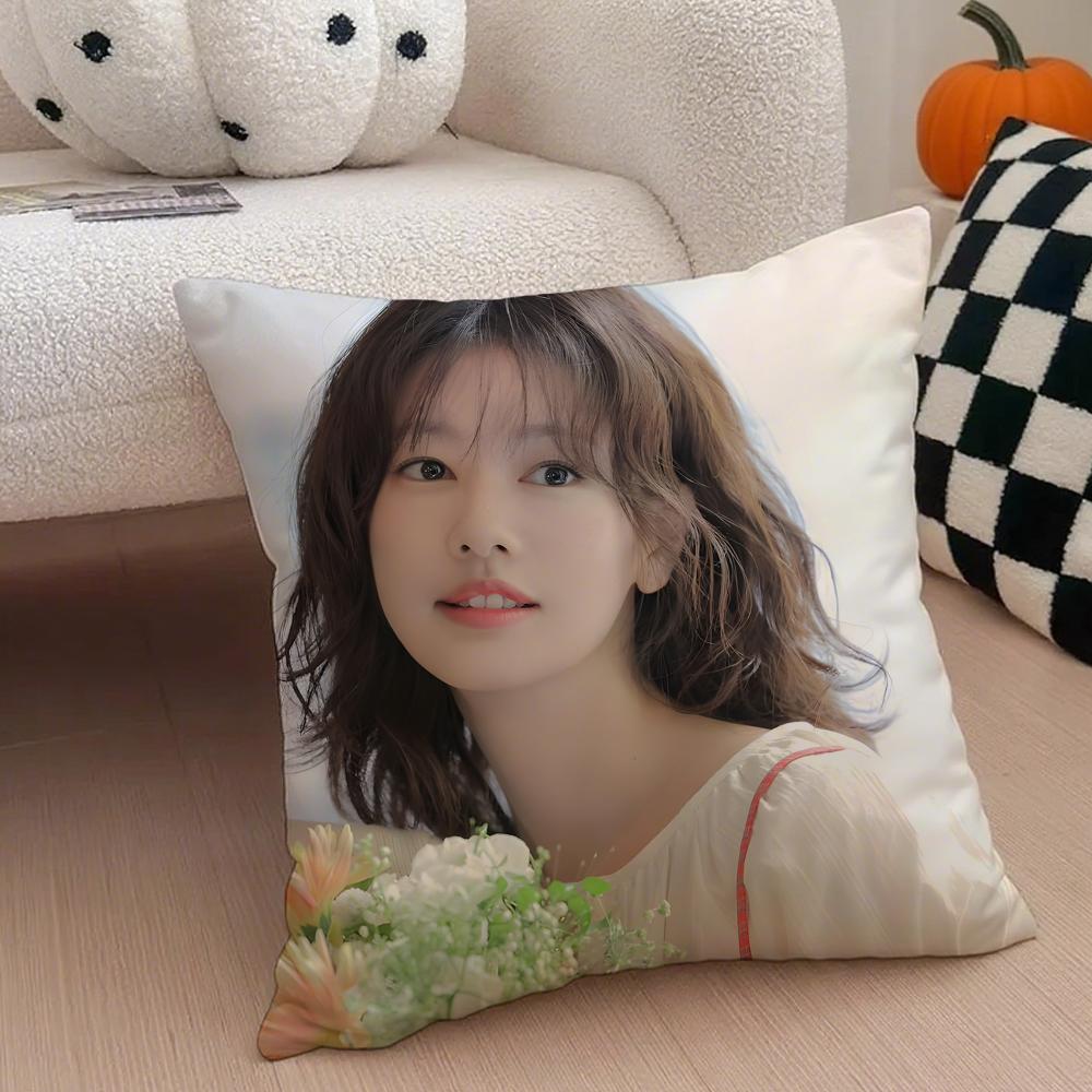 actor cute JJung So Min Cushion Cover Throw Pillow Cover Hidden Button Durable Polyester Chair Cushion