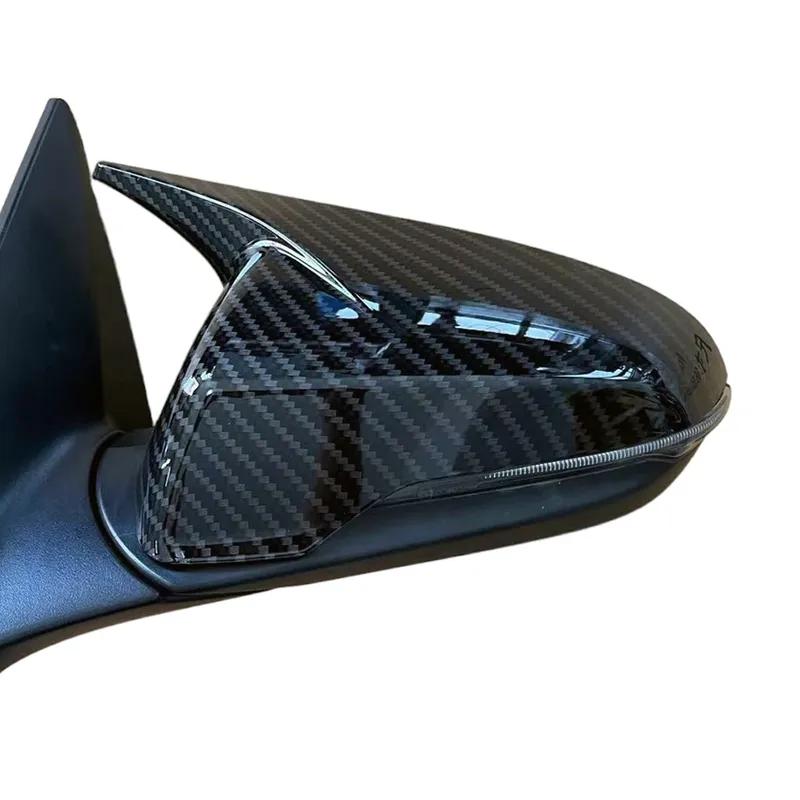 For Hyundai Veloster 2018      ABS Car Rearview Side Mirror Cover Wing Cap Exterior Trim Adhesive Sticker