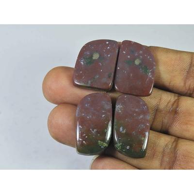 22-24MM Red Bloodstone Fancy 02Pcs Matched Pair Cabochon for Earring Making SK-3493