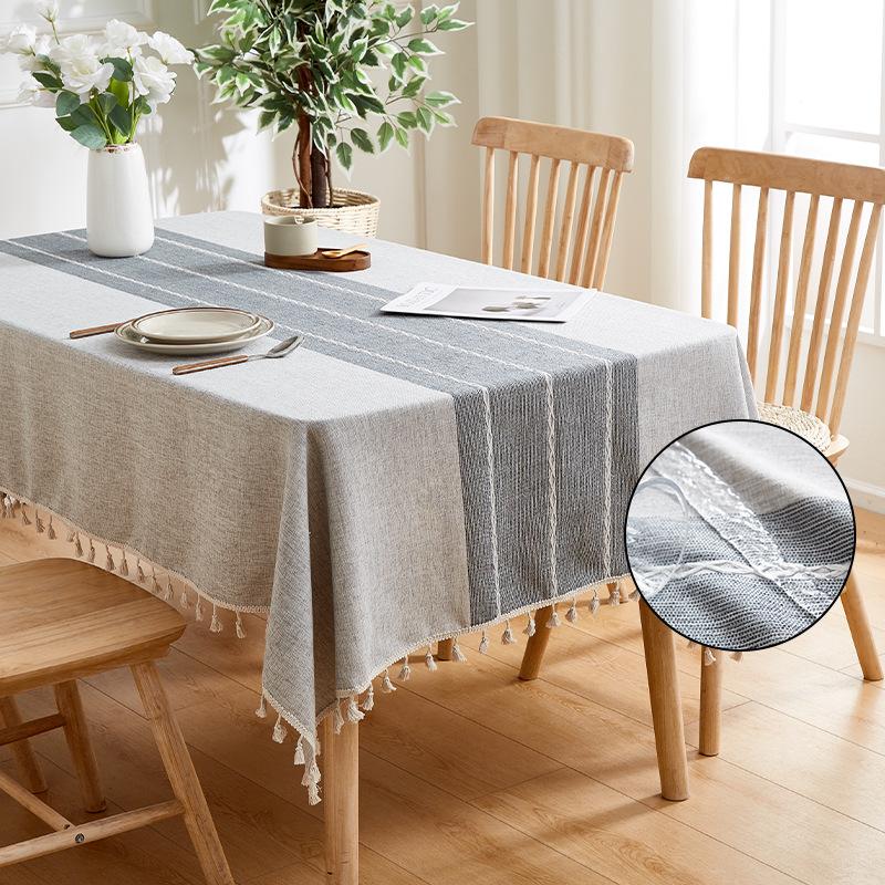 Waterproof And Oil-Proof Cotton And Linen Fabric Rectangular Tablecloth Coffee Table Pad Book Tablecloth Modern Simple Tablecloth
