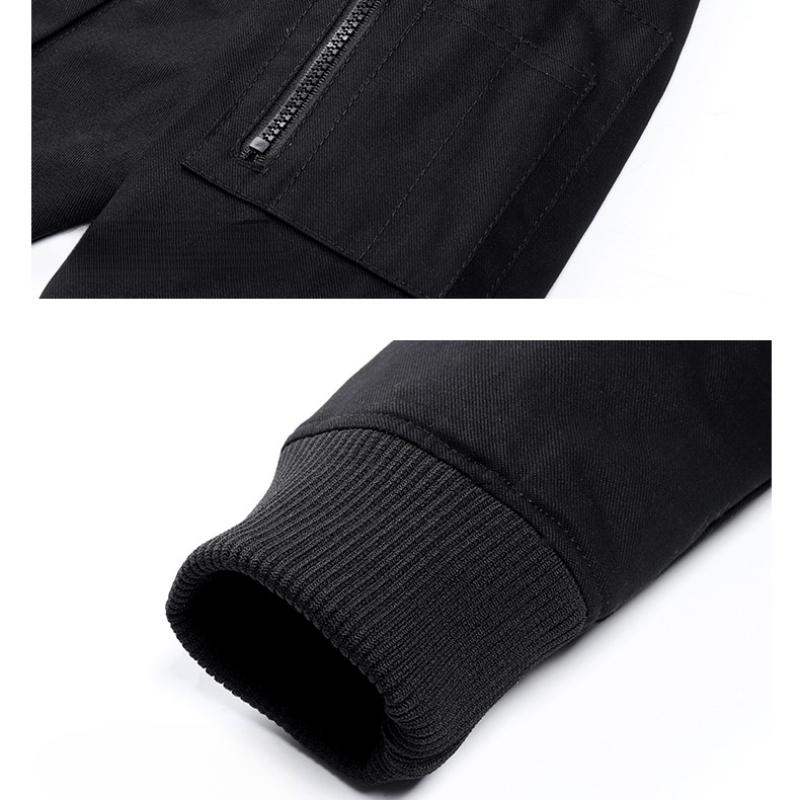 Herren-Fluganzug, lässige Baumwolljacke, gewaschener Stehkragen, bestickte Jacke im Herrenstil