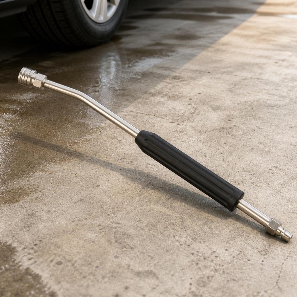 Extension Lance with Grip Sleeve | Stainless Steel Construction, Curved