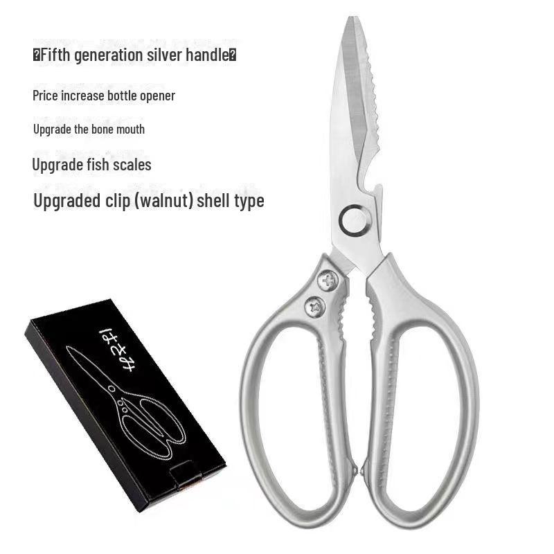 Multifunktionale Küchenschere aus Edelstahl mit Aluminiumgriff