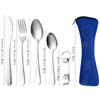 Amazon Hot Selling Stainless Steel Knife, Fork, Spoon Set 5pcs Bone Pack Outdoor Travel Knife, Fork Set Portable Tableware