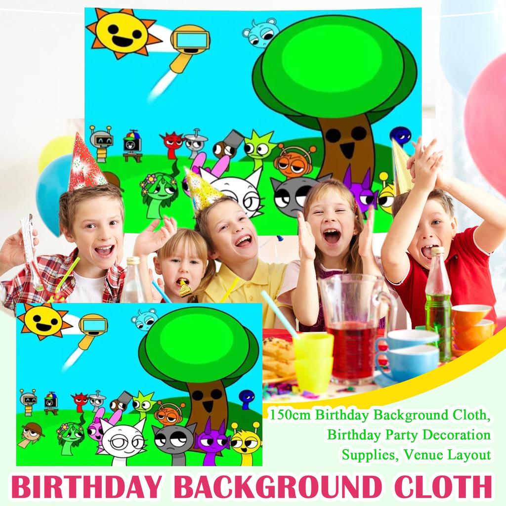 125X83cm Birthday Background Cloth, Birthday Party Decoration Supplies, Venue Layout