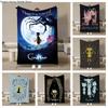 Anime Movie Coraline Card HD Cartoon Plush Blanket for Bed Sofa Soft Flannel Throw Fluffy Children Picnic Blankets Kids Gift
