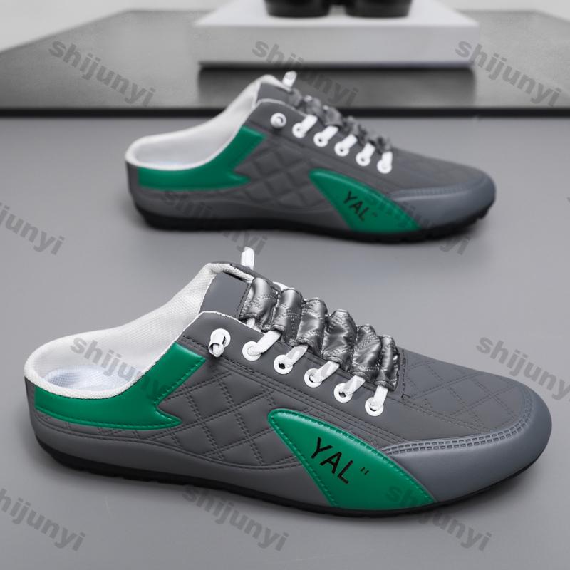 Fashion Men's Fashion Soft-soled Half Slippers Men Trendy Casual Shoes Soft Sole Non-slip Shoes New Outdoor Walking Shoes Zapatos Hombre