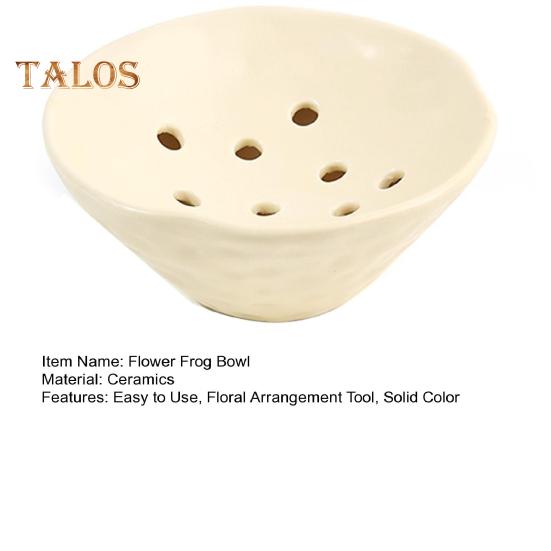 Ceramic Flower Frog Bowl Japanese Ikebana Vase Floral Arrangement Holder Desktop Flower Pot for Home Office Wedding Festivals