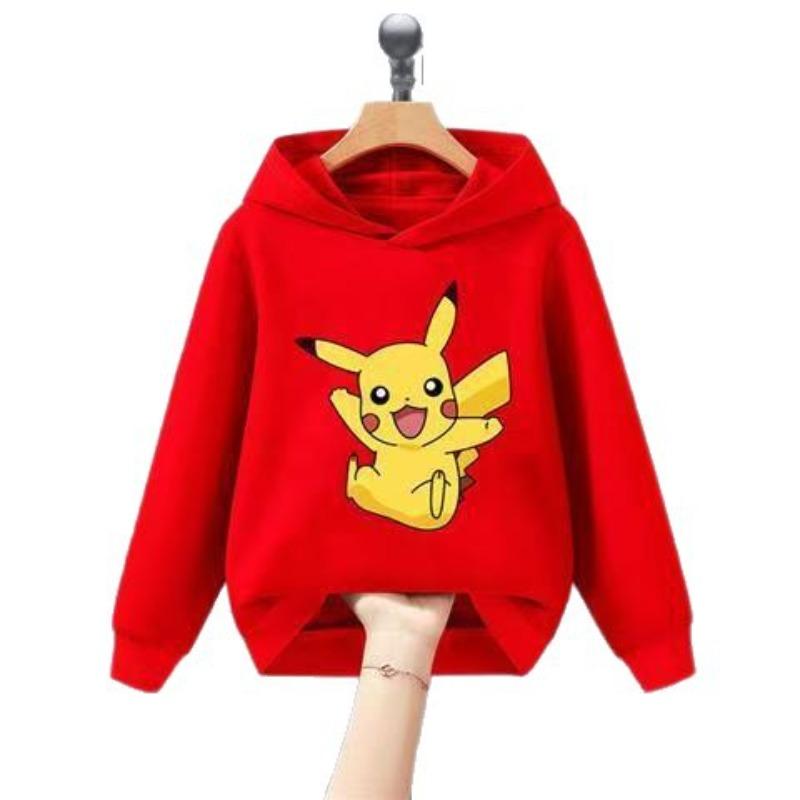 Jungen Freizeit-Hoodie Herbst Winter Modisch Kreativ Niedlich Cartoon Pikachu Warmer Bequemer Hoodie