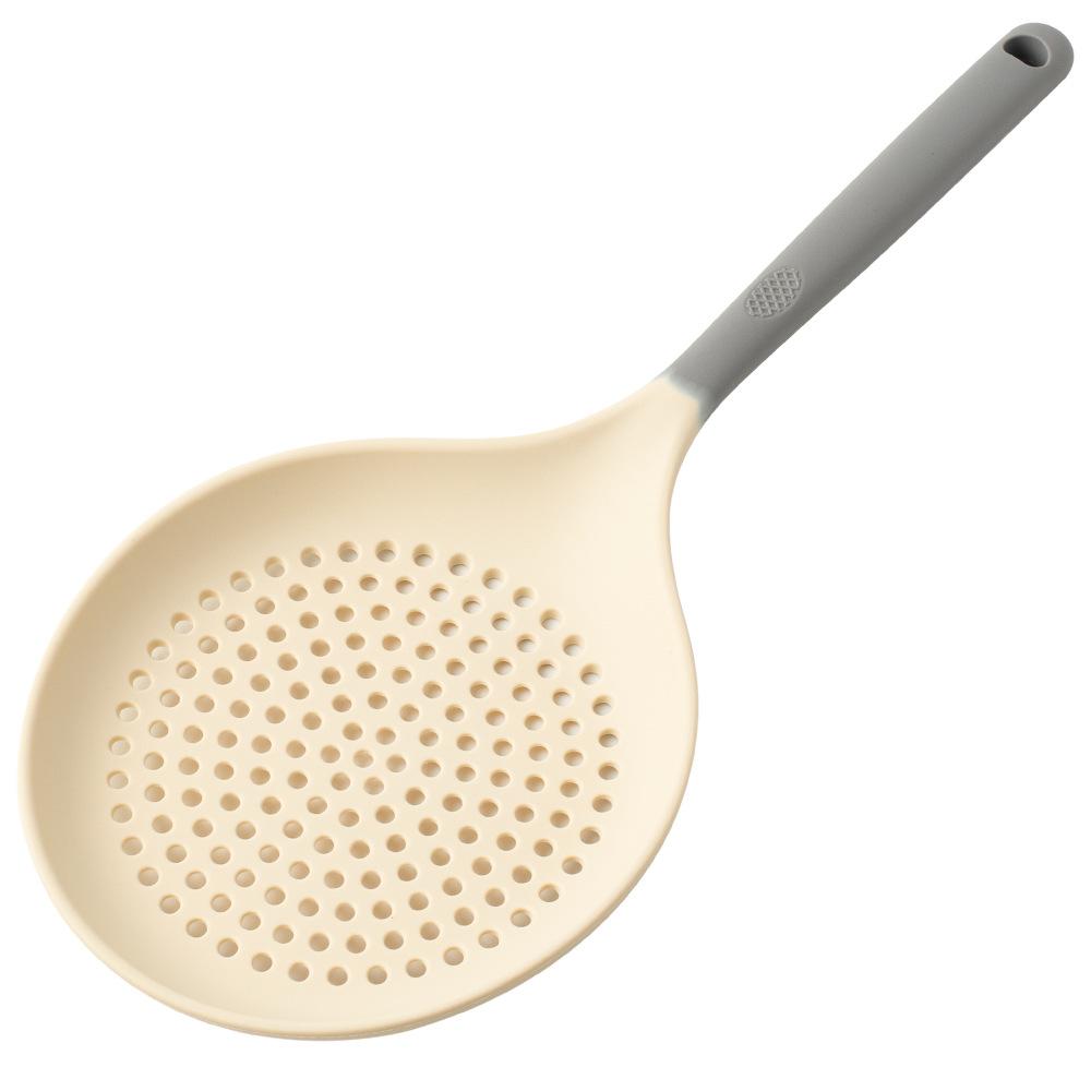 1Pcs Larger Silicone Skimmer Spoon Non-Stick Cooking Slotted Colander Spoon Skimmer Strainer Kitchen Sink Strainer