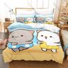 Personality Adorable Peach And Goma Cat Bedding Set New Sweet Couple Printed Duvet Cover Soft Bed Set For Girls Kids Room