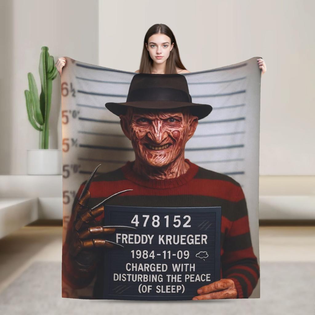 Freddys Krueger Halloween Art Spooky Retro Horror Blanket  Soft Plush Throw Blanket For Couch Chair Picnic Flannel Bedspread Bed