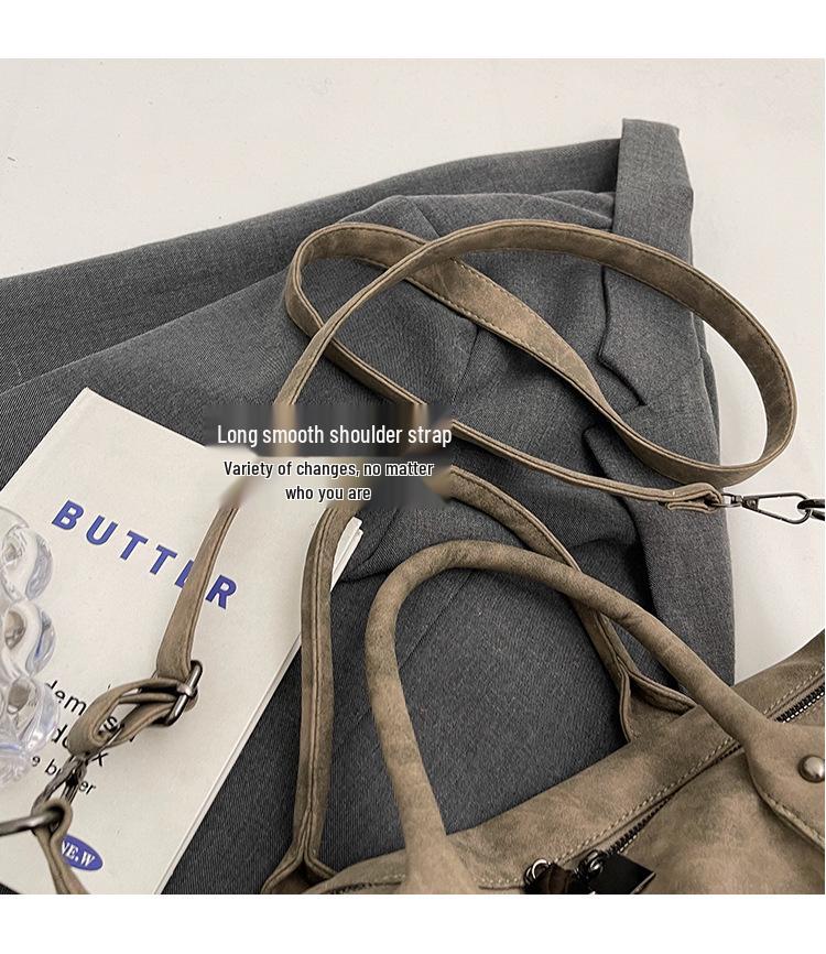 Stylish Large-Capacity Frosted Shoulder Bag: Versatile Women's Travel Handbag