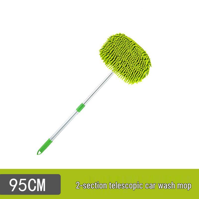 Retractable Chenille Car Wash Mop - Three-Section Wax and Dust Duster Tool