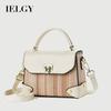 Ladies Messenger Bag Shoulder Woven Striped Small Square Bag Portable