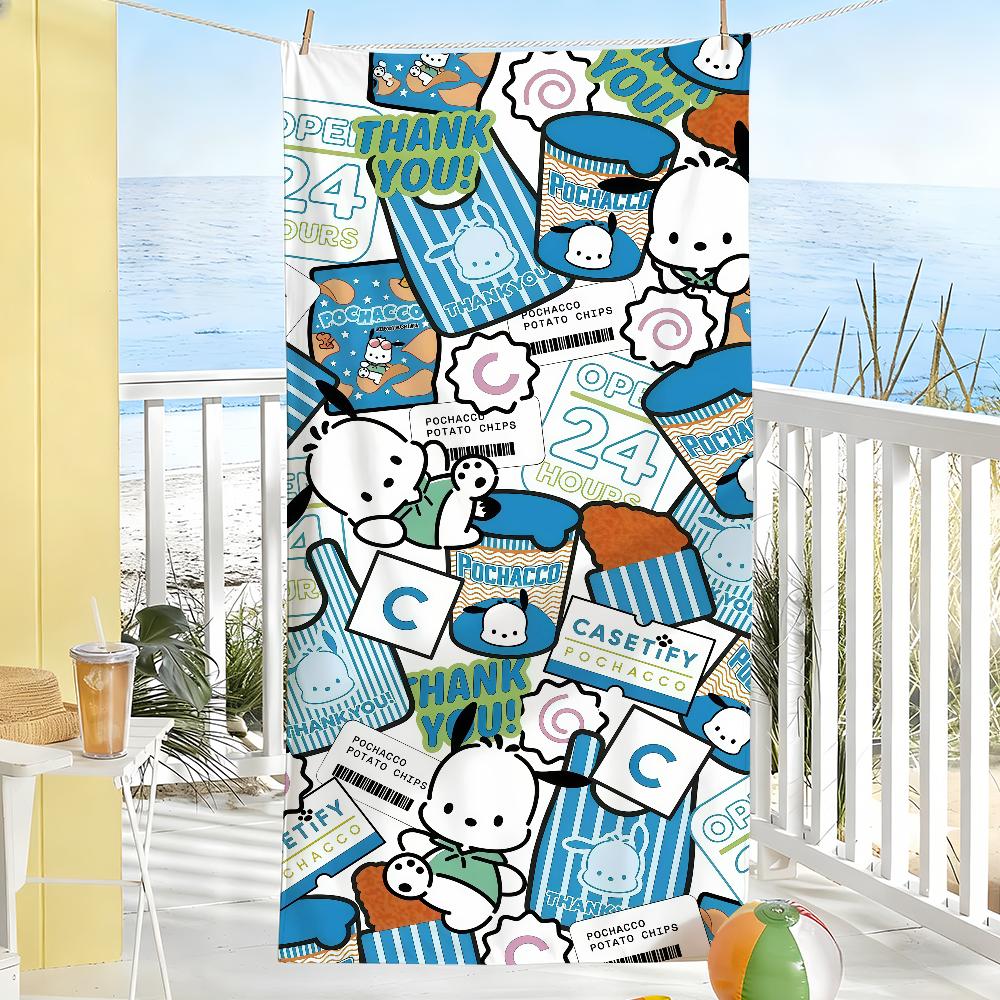 Cartoon cute P-Pochacco Towel Drying Bath Towel Applicable To Light Swimming Camping Yoga Beach Out