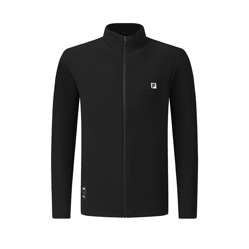 Fila Fleece Version Simple Warm Fitness Sports Casual Versatile Comfortable Knitted Jacket Men Jacket Deep-Black A11M611509FBK