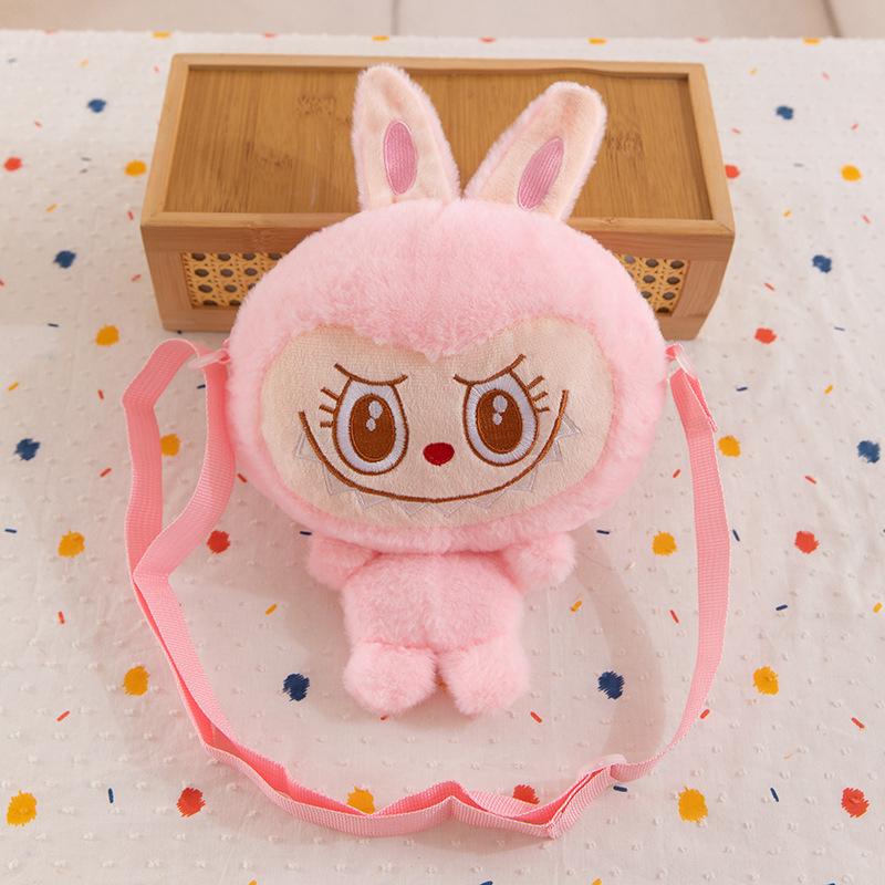 Sac à bandoulière poupée Labubu dessin animé mignon Sac à dos étudiant Sacs à bandoulière Monstres Voyage en extérieur Jouet