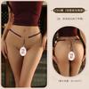 Women Sexy Luminous Pearl Massage Bell Open Crotch G String Intimate Underwear