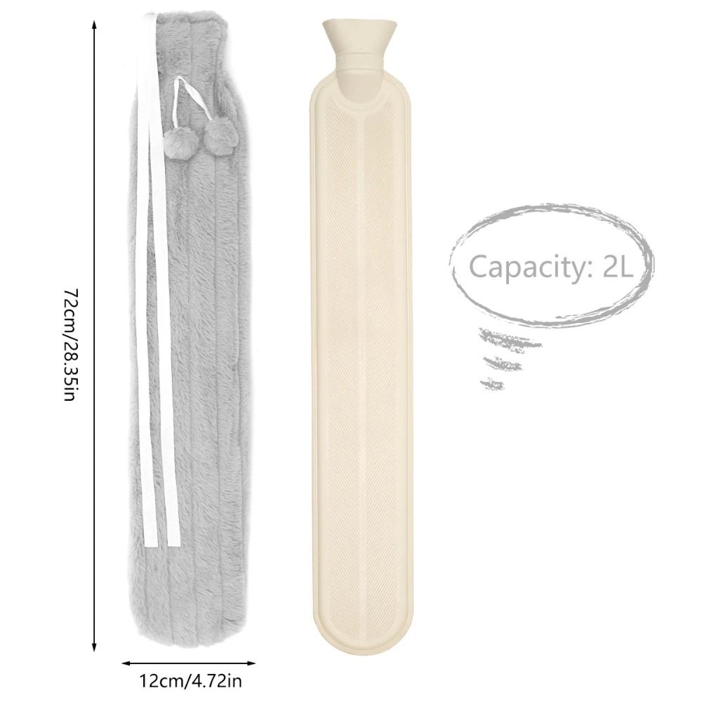 72cm Warmwasserbeutel Auslaufsicher Mit Wasser gefüllt Taillenwärmer Weich Länglich Heißwasserflaschenbeutel Fuß
