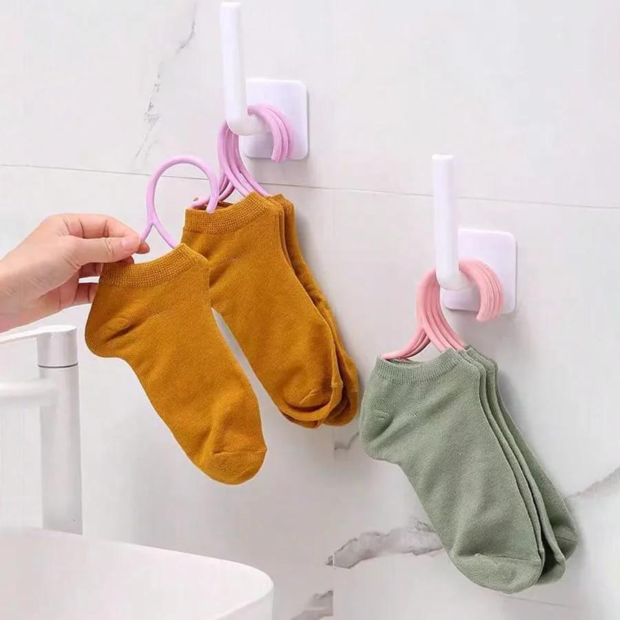 Xiaomi 10pcs Sock Drying Rack, Traceless Anti-Drop Plastic Sock Hanger, Windproof Specialized Laundry Dryer for Delicates, Space Saving