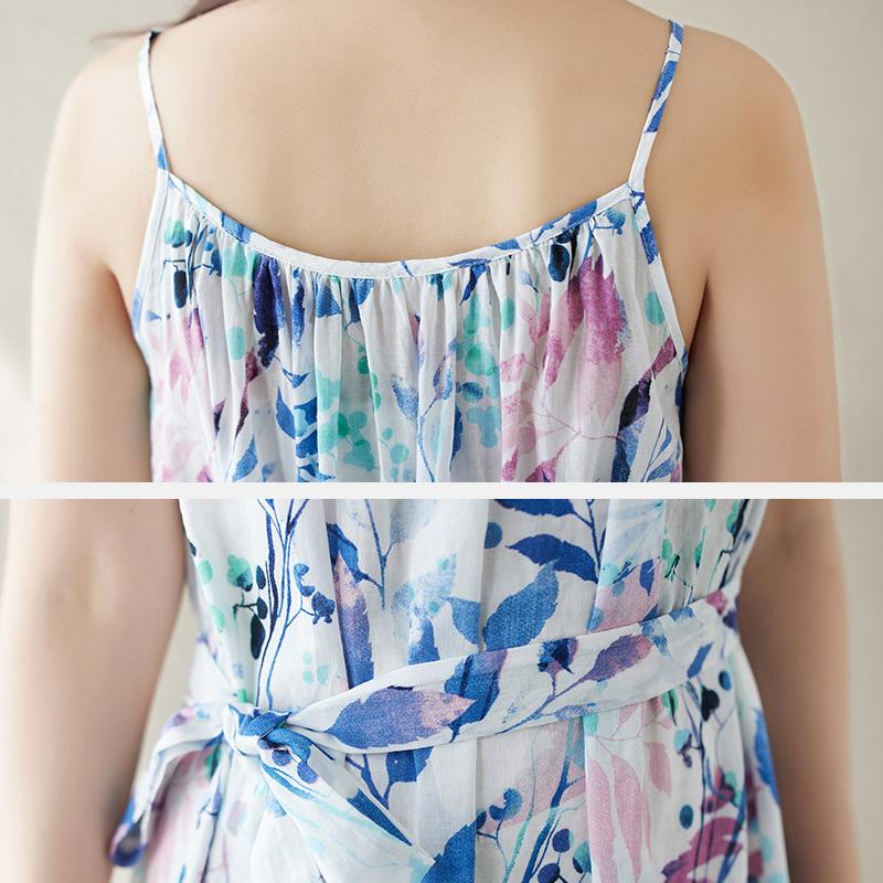 Rochie Lungă Florală Halter De Vară Boemă Vacanță La Mare Călătorie Rochie De Plajă Bumbac In Fustă Lungă Dimensiuni Mari