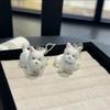 Cute Sweet Plush Cartoon Dog Keychain Pendant for Women Girls Fashion Animal Mobile Phone Backpack Accessories Friendship Gift