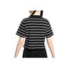 Nike Sportswear Small Logo Embroidered Color Block Striped Comfortable Casual Short Sleeve Polo Shirt Women Polo Shirts Black HM4649-010