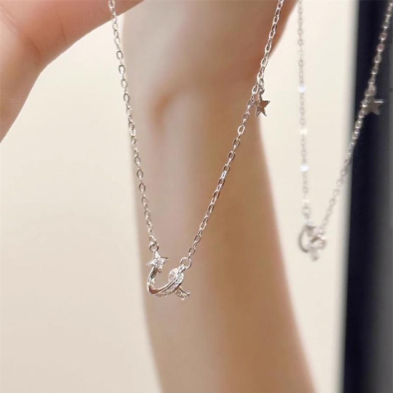 Fairy Meteor Zircon Necklace S925 Silver Neck Chain Does Not Fade Collarbone Chain Tide
