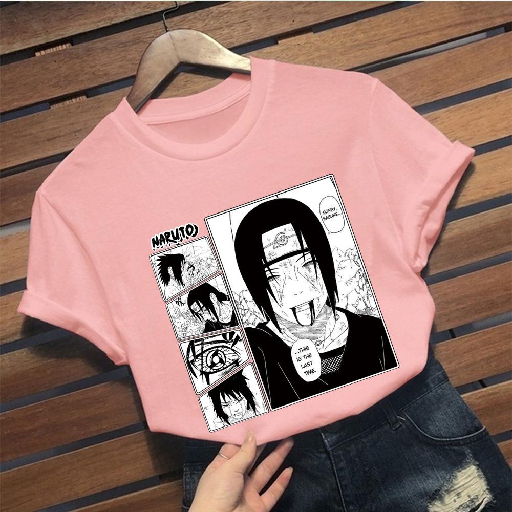 Naruto Anime Uchiha Itachi Printed T Shirt Women Casual Harajuku