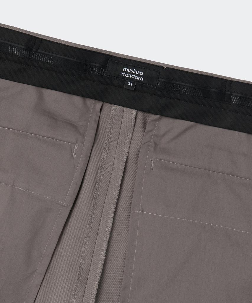 Musinsa Standard Whipcord Flare Hidden Banding Slacks [Grayish Beige]