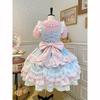 Summer Sweet Lolita Dress Cute Princess Lace Sweet Laminated Long