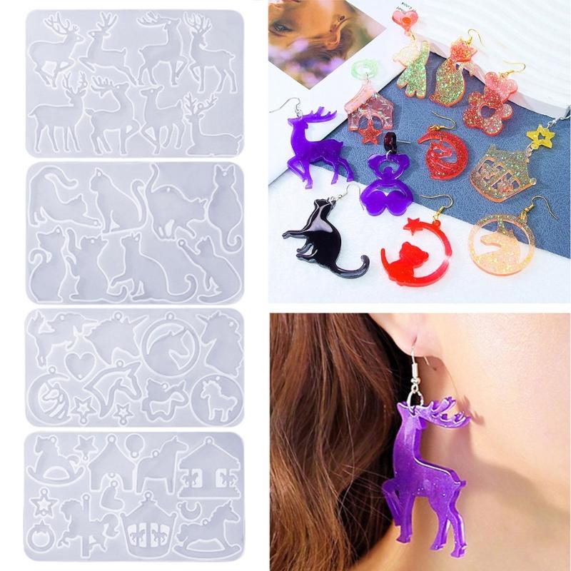 Earrings Silicone Mold Epoxy Resin Ear Drop Molds DIY Handmade Crafts Jewelry Making Tools Accessories Gift for Girls
