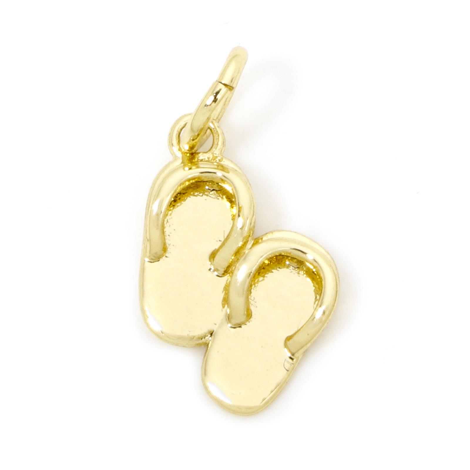 

1 Piece Brass Ocean Charms 18K Real Gold Plated Cactus Coconut Palm Tree Slippers Pendants For Necklace DIY Jewelry Making