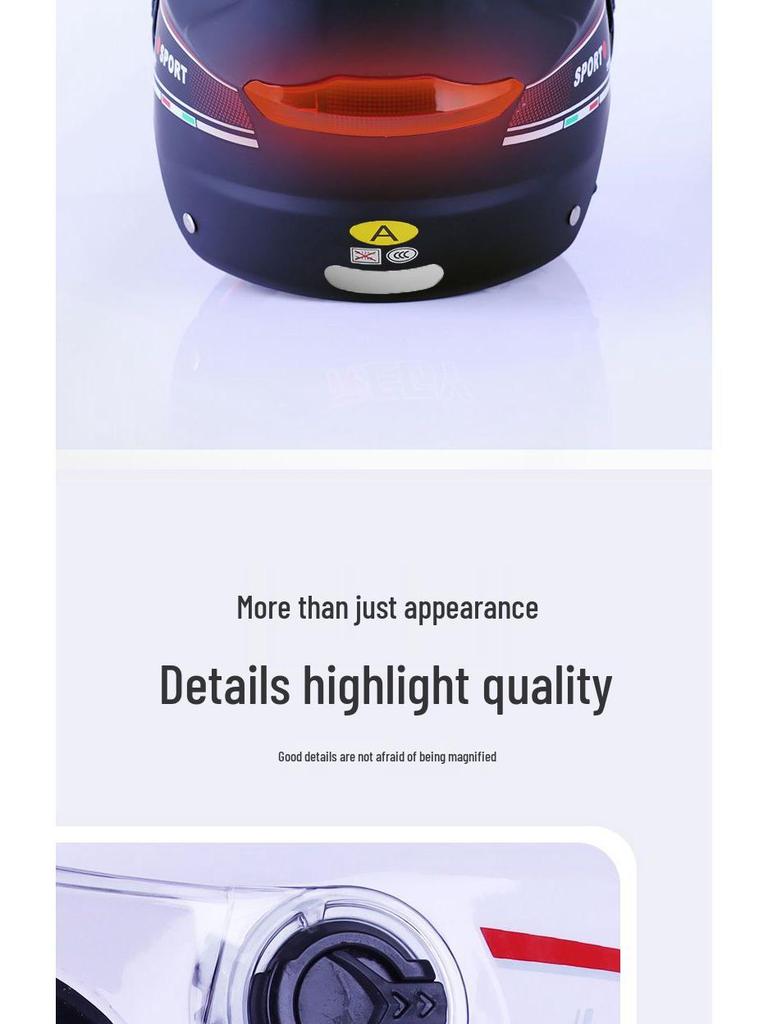 Dual Lens Electric Motorcycle Helmet, Four Seasons Universal, Class A Certified for Men and Women.