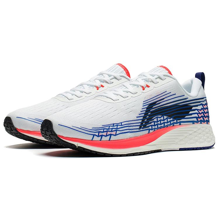Li Ning Li Ning Running Collection Breathable And Resilient Low Top Running Shoes Men's White Blue ARMS039-2
