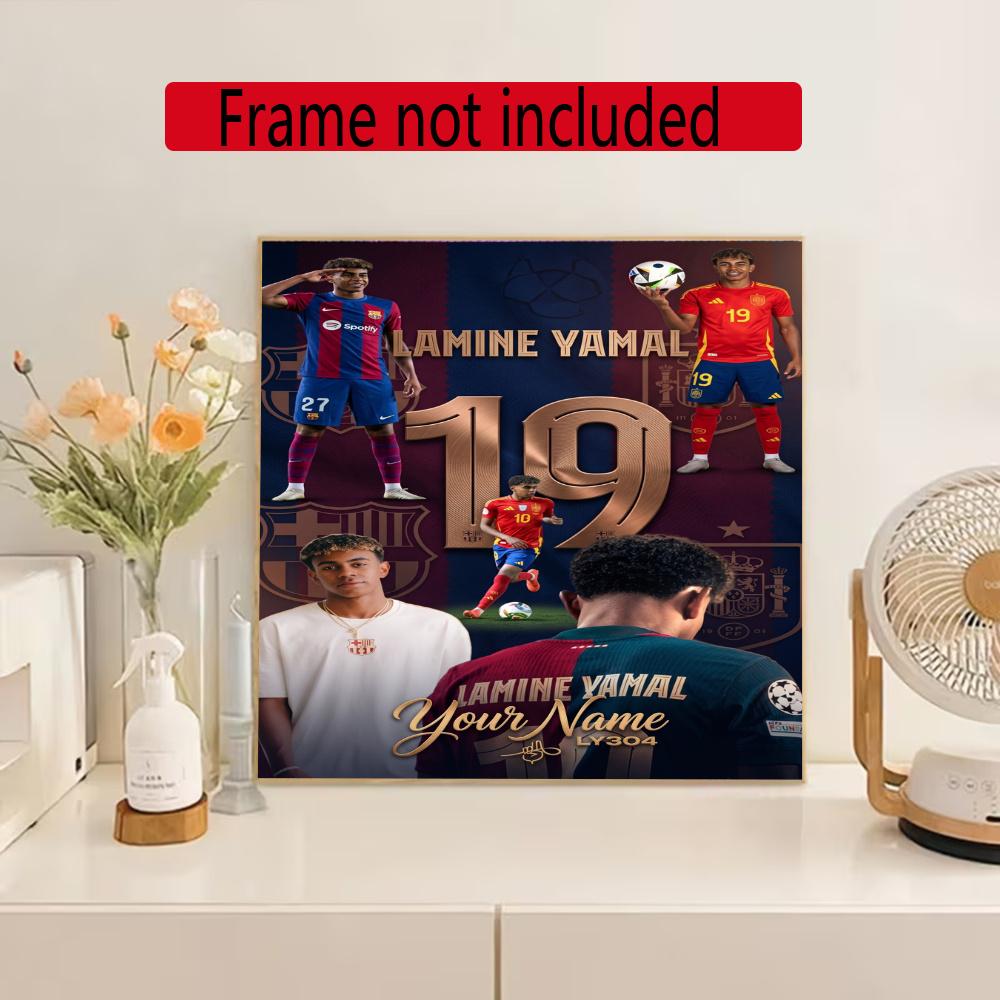 Lamin Yamal Customize Text Diamond Painting Round Diamond Mosaic Suitable For Beginners Diamond Painting Rhinestones Gift Frameless