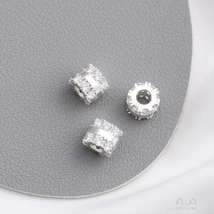 14K Gold-Plated Zircon Spacer Beads for DIY Jewelry