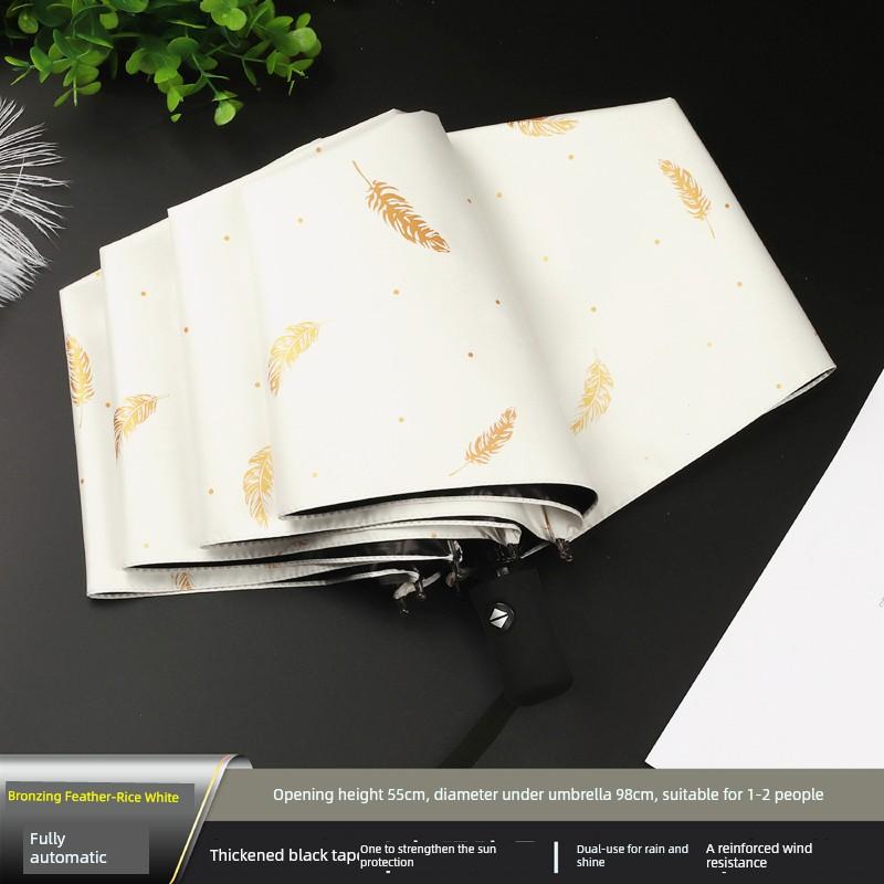 All-Weather Umbrella Female Dual-Use Cute Folding Floral Print Fresh Student Small Sun Protection UV Protection Sun Umbrella
