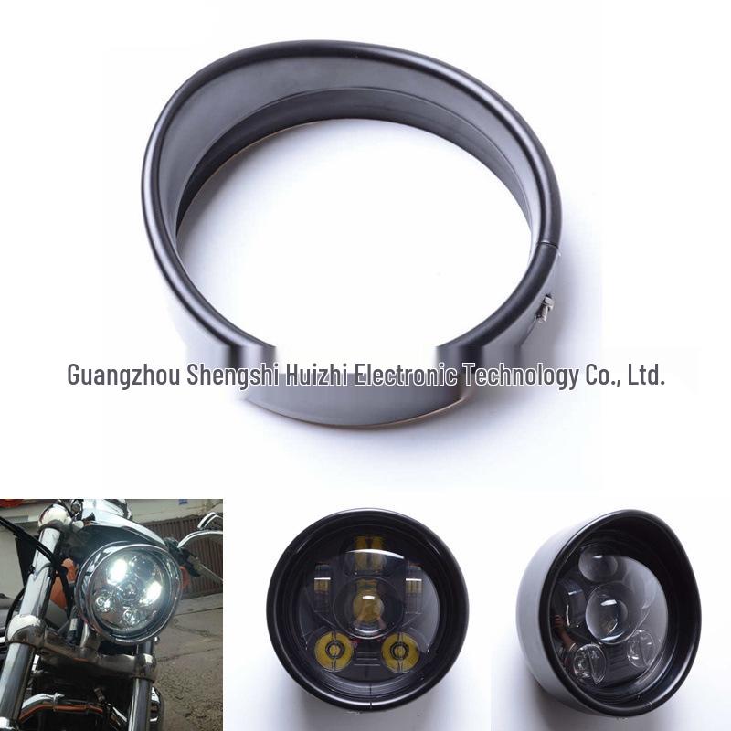 

Motorcycle 7 Headlight & 4.5 Fog Light Visor, Silver.