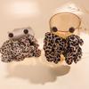 Chiffon Fabric Leopard Print Petals Tassel Earrings Temperament High-end Earrings for Women