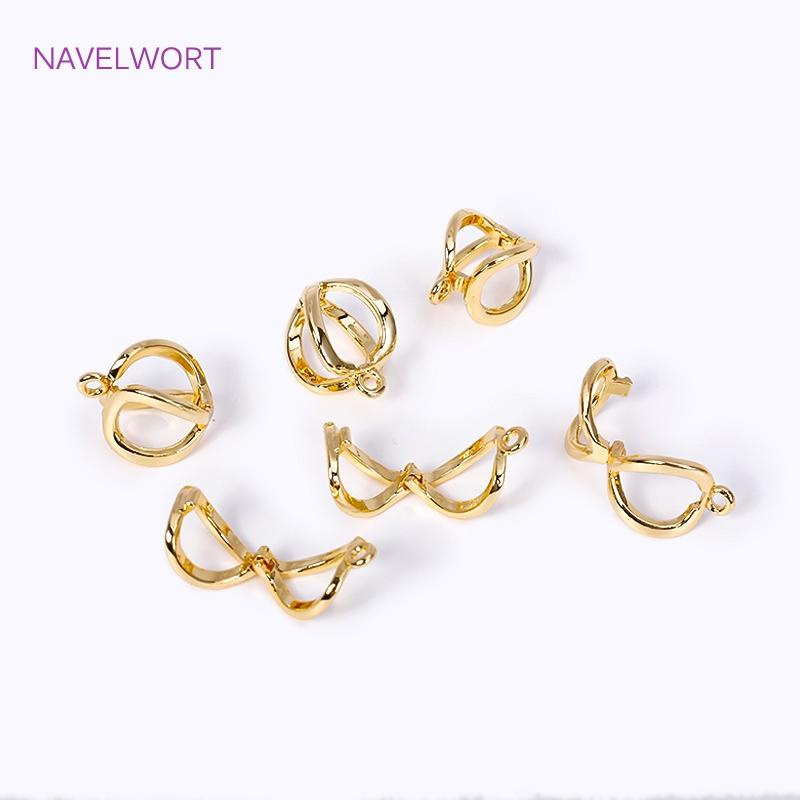 2 Sizes 18K Gold Plated Brass Pearl Enhancer Clips Pendant For Jewelry Making Supplies DIY Necklace Bracelet Bail Connector