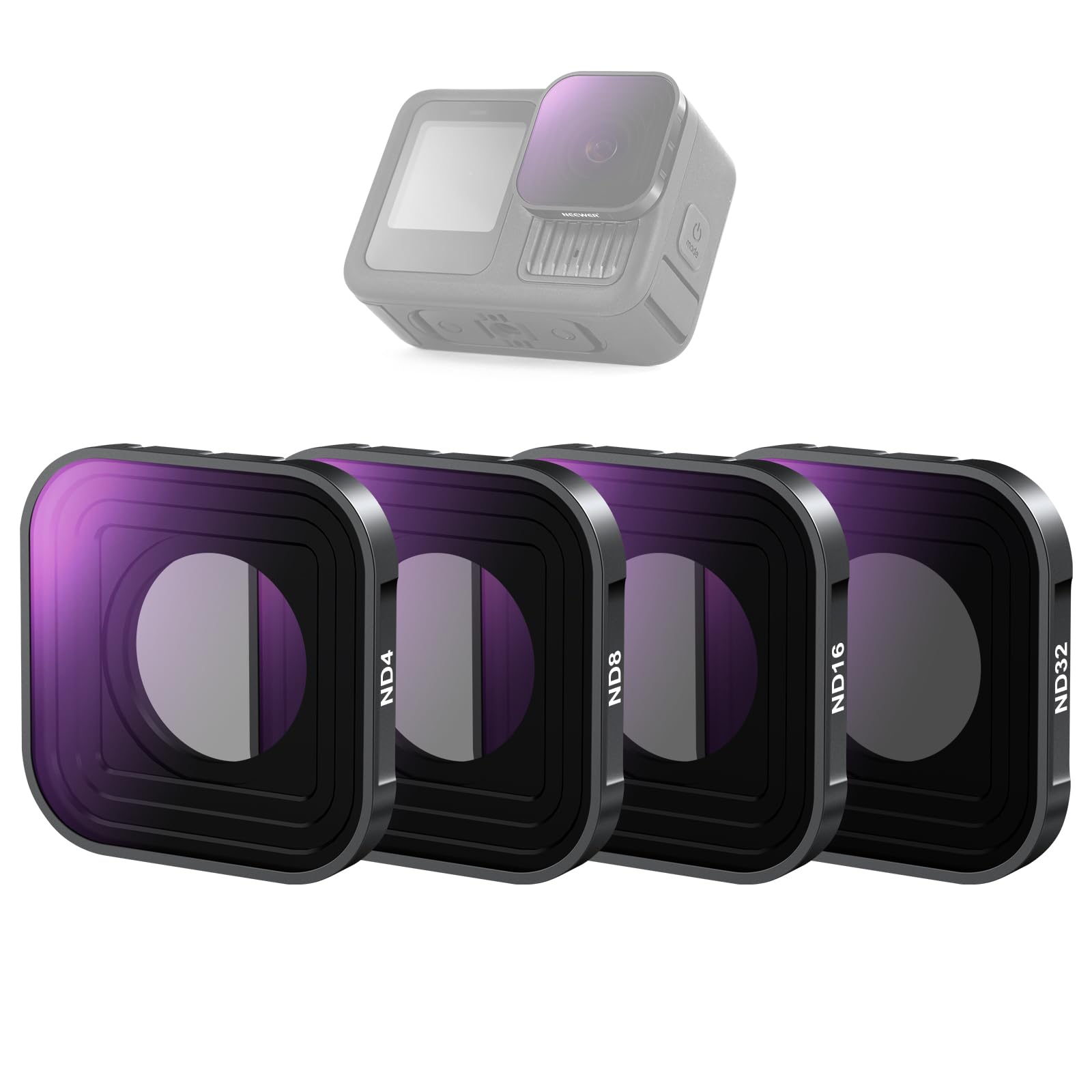 

NEEWER CPL ND Filter for GoPro Hero 13 12 11 10 9 HD Multicoated Slim Neutral Density Circular Polarizer Action Camera Filters 4 Pack ND Filter Set