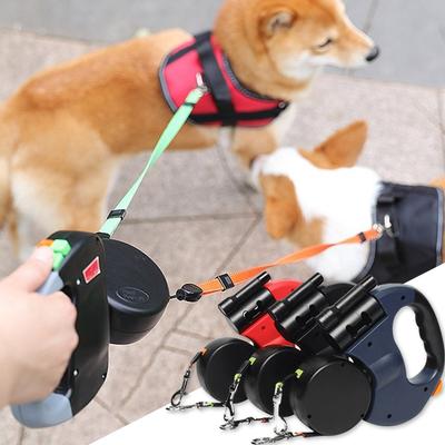 LED Işıklı Otomatik Geri Çekilebilir Çift Uçlu Evcil Hayvan Köpek Tasması, Her Ayarlanabilir Kayış İçin 360 Döner Düğümlenmez Otomatik Evcil Hayvan Tasması İpi