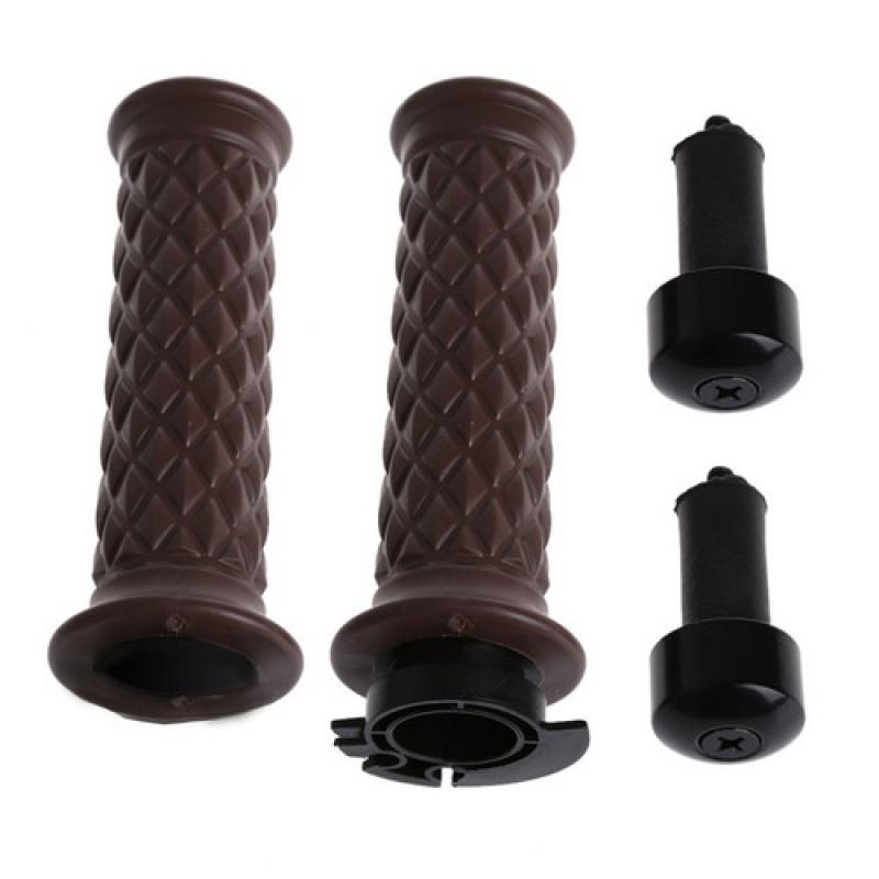 New 2x 7/8"(22mm) Motorcycle Handlebar Covers Hand Grip Bar Ends + Bar End Cap Plug