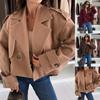 Women's Solid Color Casual Loose Long Sleeve Woolen Overcoat