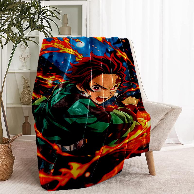 Demon Slayer Print Blanket - Soft & Comfortable, for Bedroom, Travel, Sofa, Home Decoration - Birthday Christmas Gift for Friend